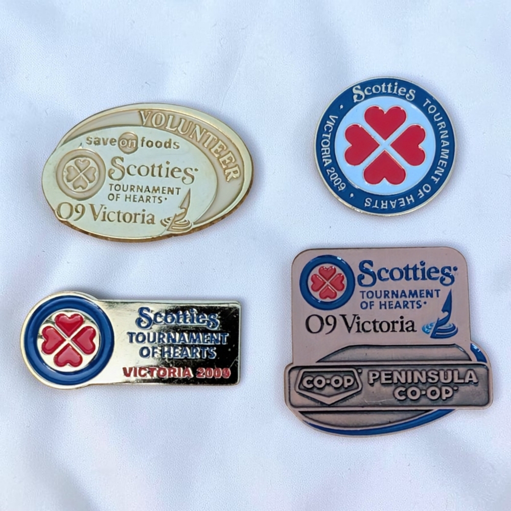 4 Scotties Tournament of Hearts 2009 Victoria Curling Pins + 2 Extra